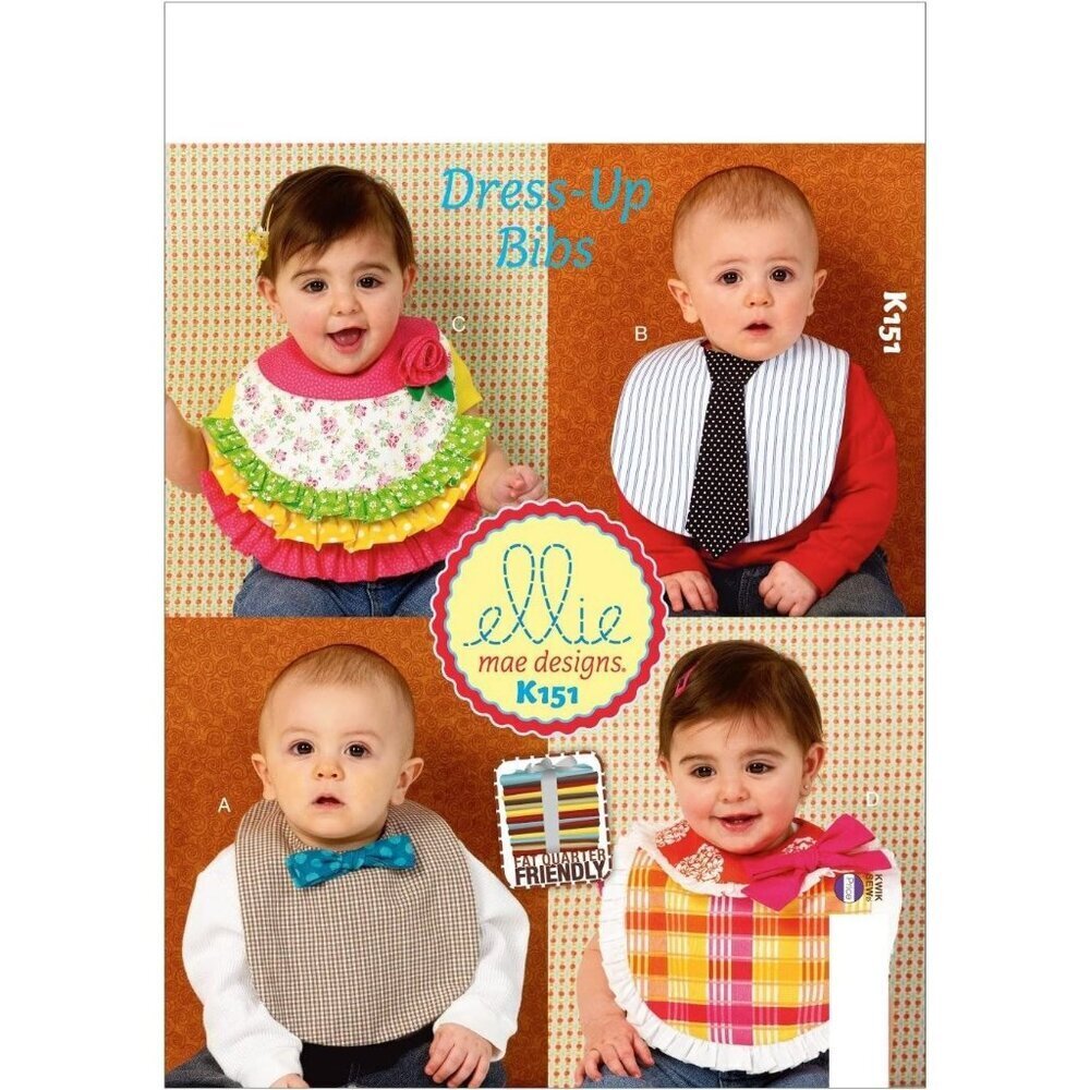 Kwik Sew Sewing Pattern K151‎ Toddler Bibs Dress Up